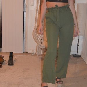 Green Boho Beach Pants